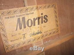 Morris F 15 Made In Japan La Meilleure Guitare Acoustique! Rare Utile Ems F / S