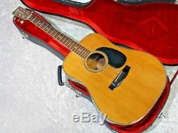 Morris W-50 Guitare Acoustique 1970 Autour De L'âge Fabriqué Au Japon Avec Étui Rigide