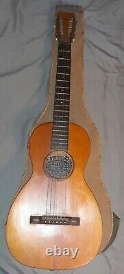Rare Fin 1800 Bay State Parlor Guitare Avec Boîtier Original Fabriqué Aux États-unis