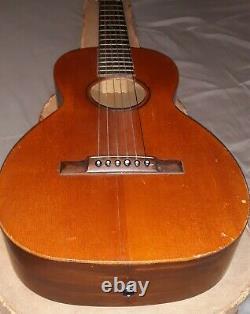 Rare Fin 1800 Bay State Parlor Guitare Avec Boîtier Original Fabriqué Aux États-unis