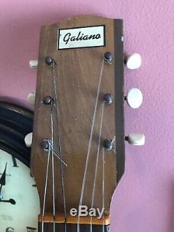 Taille Galiano Concert Guitare Acoustique Made In Usa. 1925 + Silber Hard Case