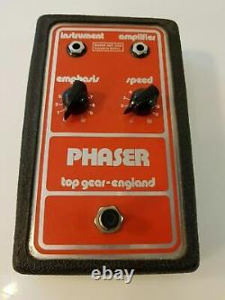 Top Gear-england Phaser Guitar Effect Pedal Rare Fabriqué Au Royaume-uni 1977 Vintage 1970's