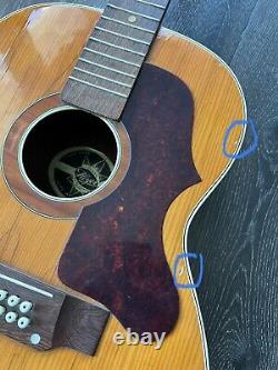 Vintage 1960 Hoyer Acoustic Guitar 12 String Made In Germany Besoins Restaurer