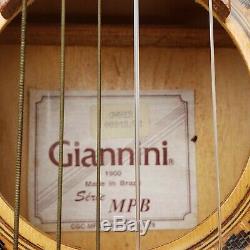 Vintage Giannini Mpb Guitare Acoustique Fabriqué Au Brésil Avec Le Cas