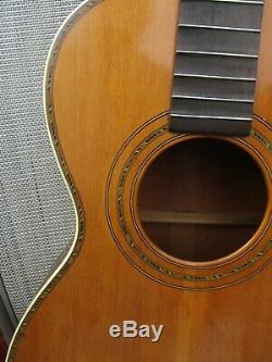 Vintage Parlour 1920 Guitare Sans Étiquette A. Galiano Probablement Raphael Ciani Fait