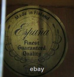 Vintage Rare Espana Made In Finland Sl-1f Classic Acoustic Right Rh Guitare +cas