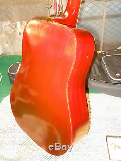 Vintage Standel / Harptone Guitare Acoustique Rare Made In USA Sculpté Ronde Retour