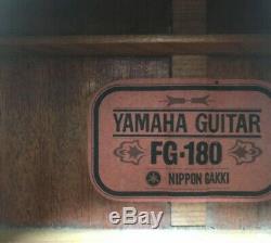 Vintage Yamaha Fg180 Guitare Acoustique Made In Japan Label Rouge Nippon Gakki