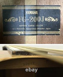 Yamaha Fg-200 Black Label Acoustic Guitar 1975 Fabriqué Au Japon Avec Boîtier Dur